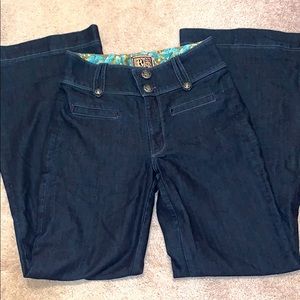 Rich & Skinny Flare Leg High Waist Jeans Dark Wash